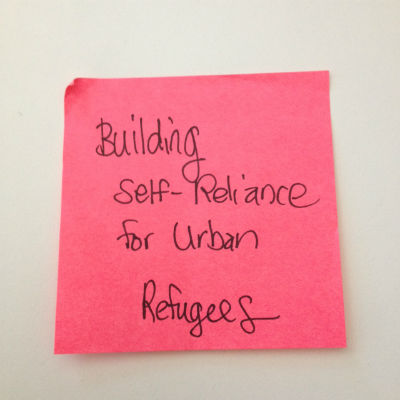 urban refugees post-it note