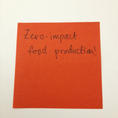zero impact food post-it note