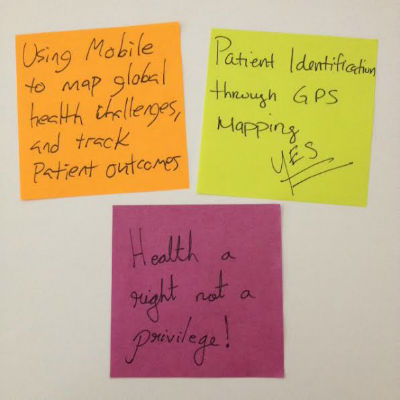 mobile for health post-it note