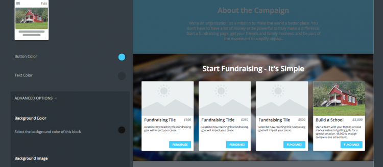 An example of a fundraising level on a Classy Peer-to-Peer page