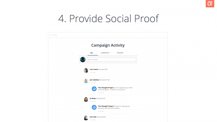 crowdfunding webinar social proof slide