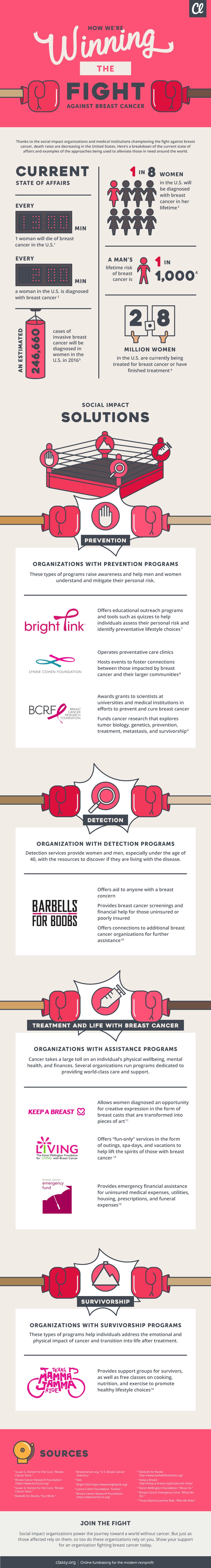 how nonprofits fight breast cancer infographic 