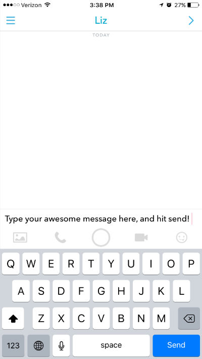 Image of a chat screen in Snapchat