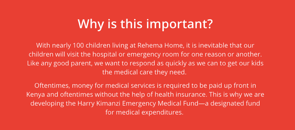 Screen shot from Rehema Home's campaign Content Block