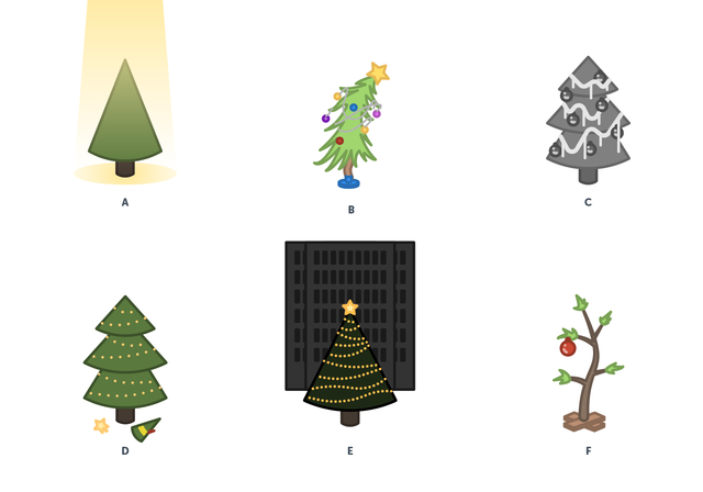 Trees from various holiday films