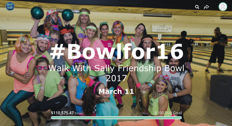Walk With Sally bowling event