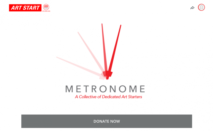 arts organization fundraising page