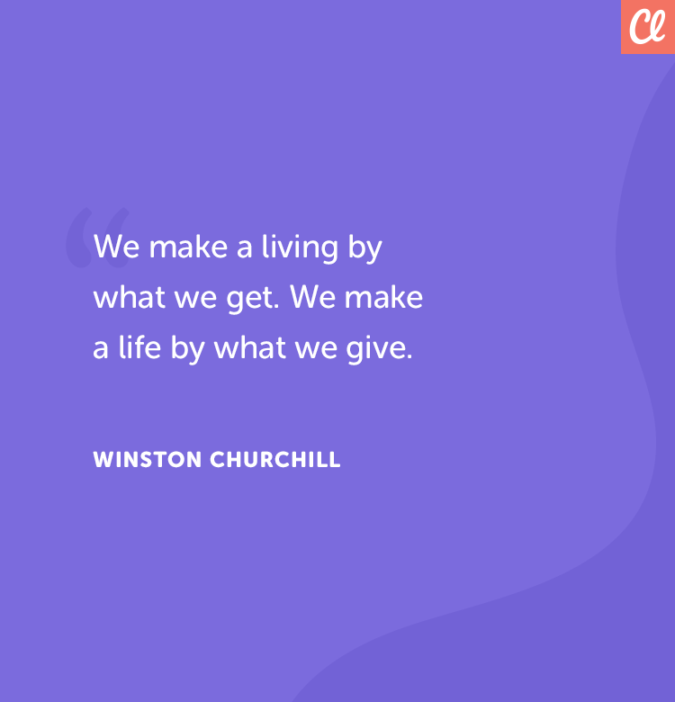 Giving quote Winston Churchill 