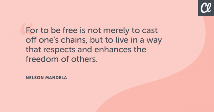 Nelson Mandela quote about Freedom