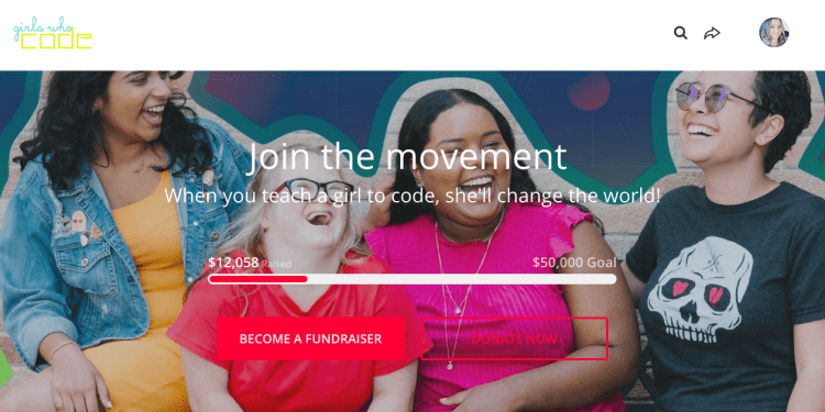 girls who code campaign page