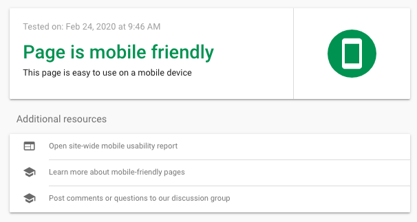 google tools mobile friendly test