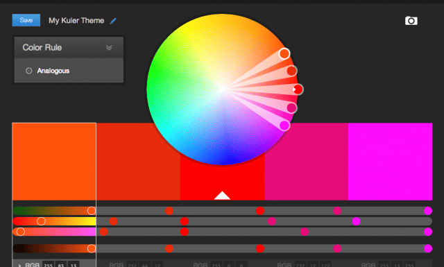 Adobe Kuler complimentary color scheme