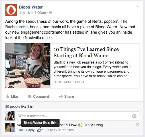 Blood Water Facebook