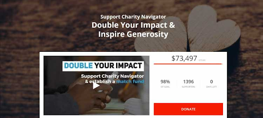 Example of a crowdfunding match campaign page