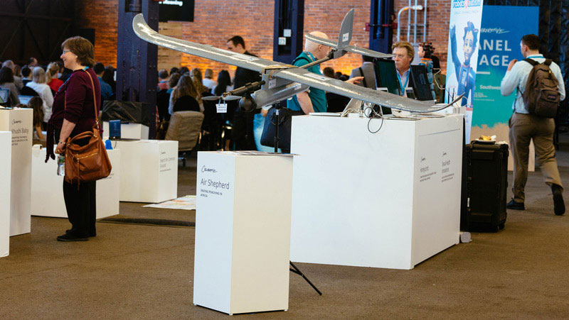 model airplane on display