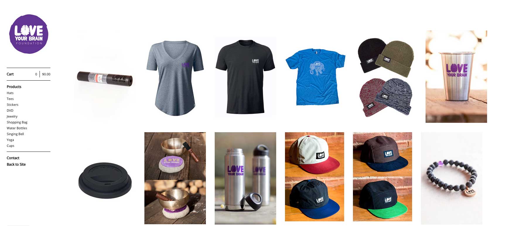 Love Your Brain Foundation’s online retail store
