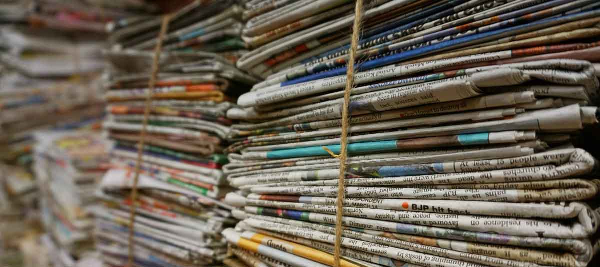 newspapers stacked
