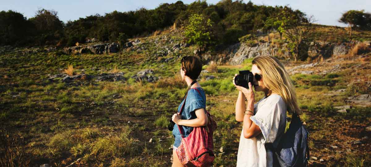 hiking and taking photos