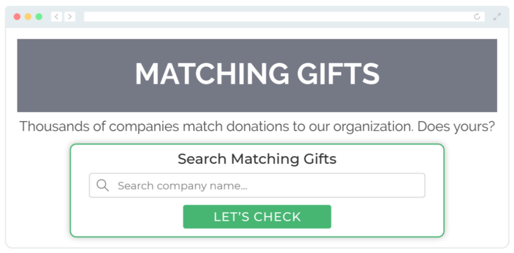 Matching gift search tool