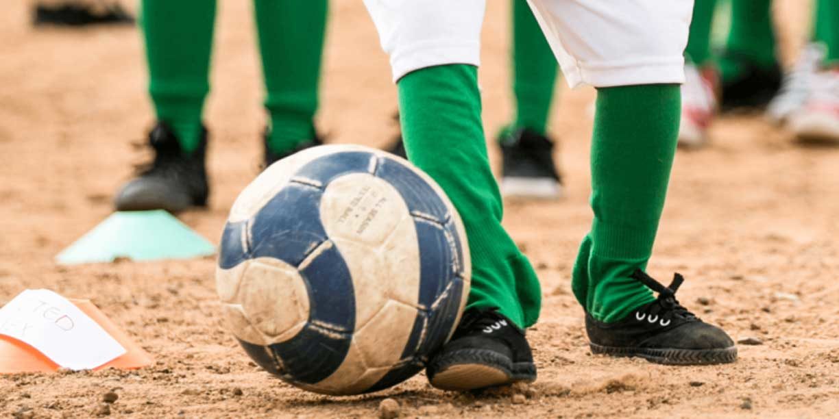 soccer ball and green socks