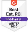 G2 Best Est. ROI Award Winter 2020