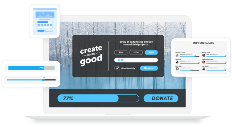 Representation of Classy fundraising bars and donate buttons into your website