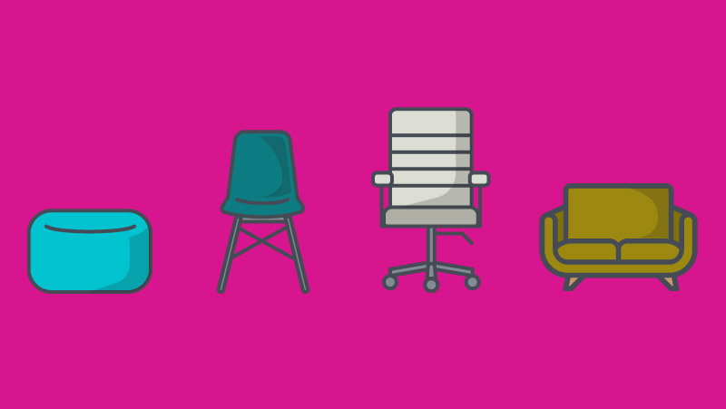 different office chairs graphic