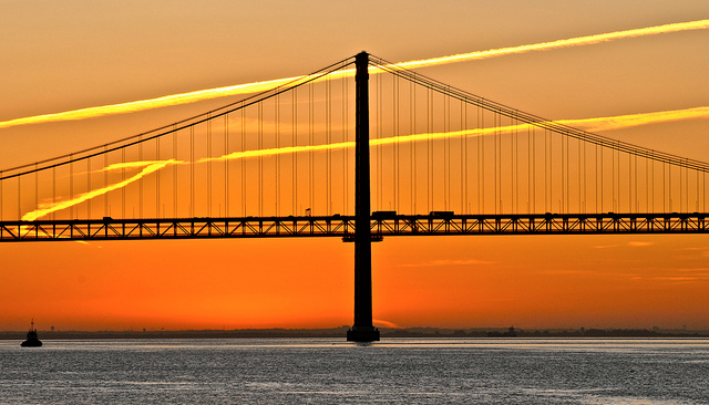 Sunset Behind Bridge