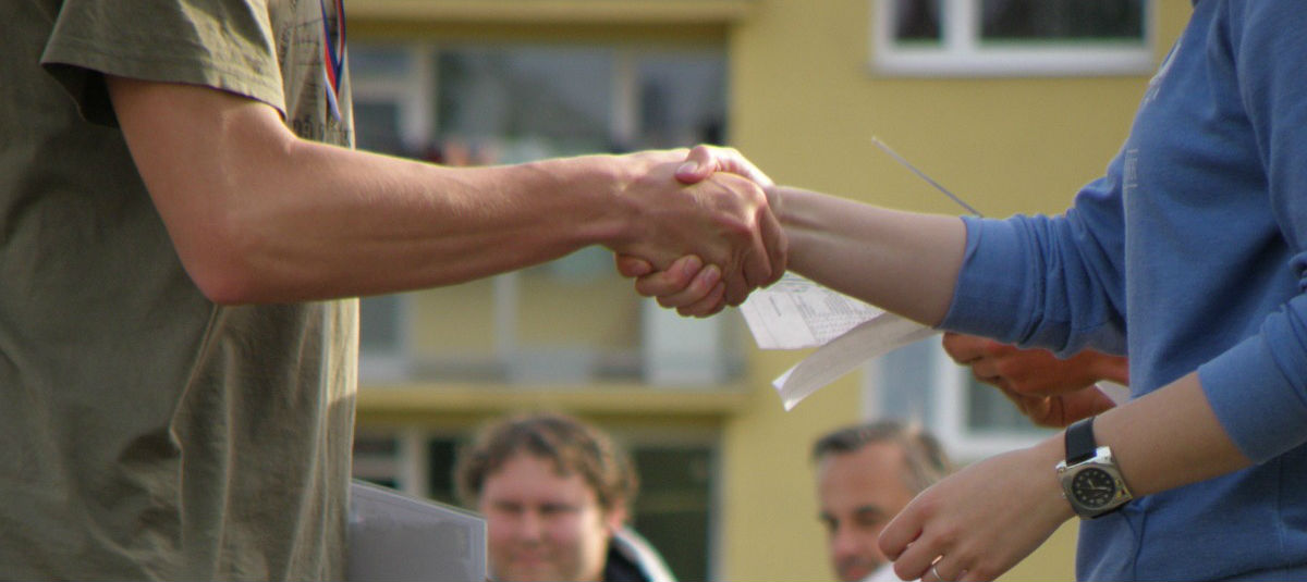 Two people shaking hands