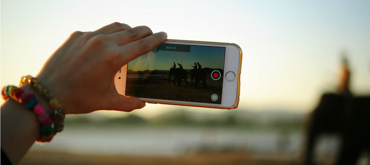 filming a video on a phone