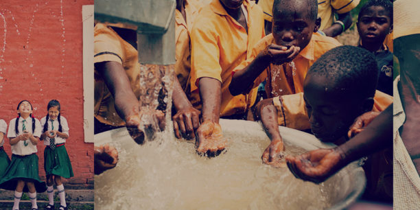 African Kids Drinking Water