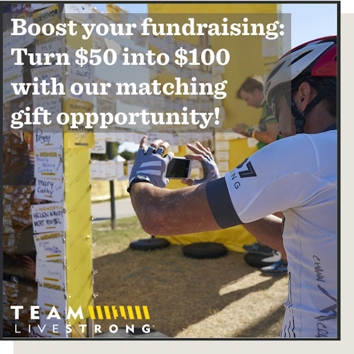 Livestrong fundraising match page