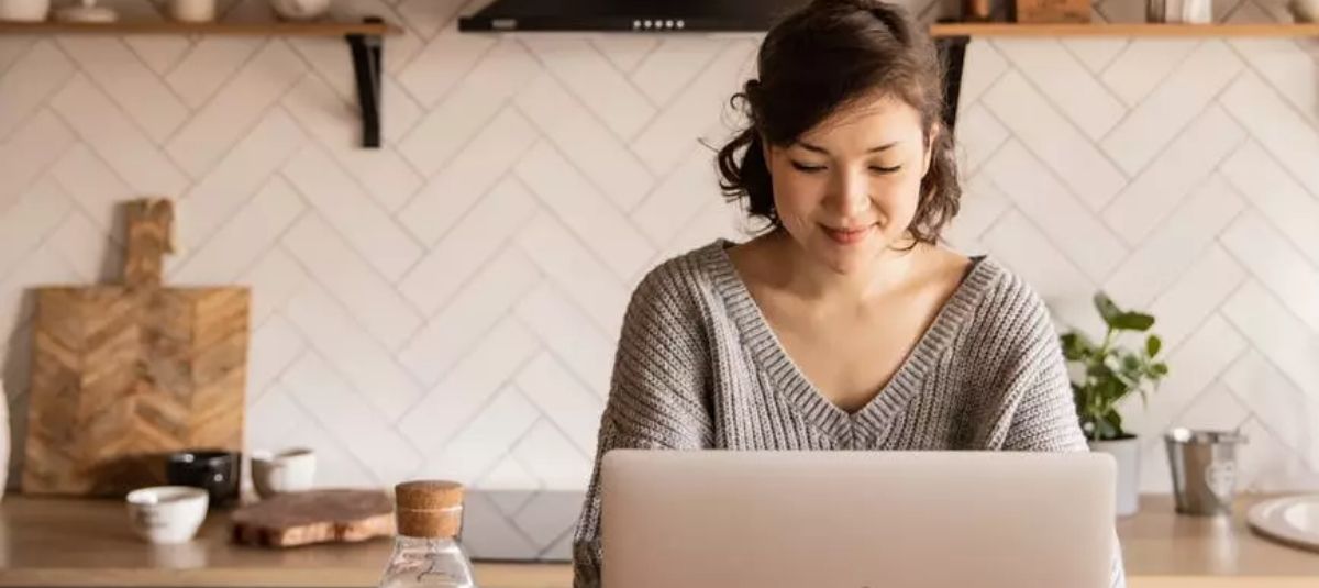 Girl typing on a computer