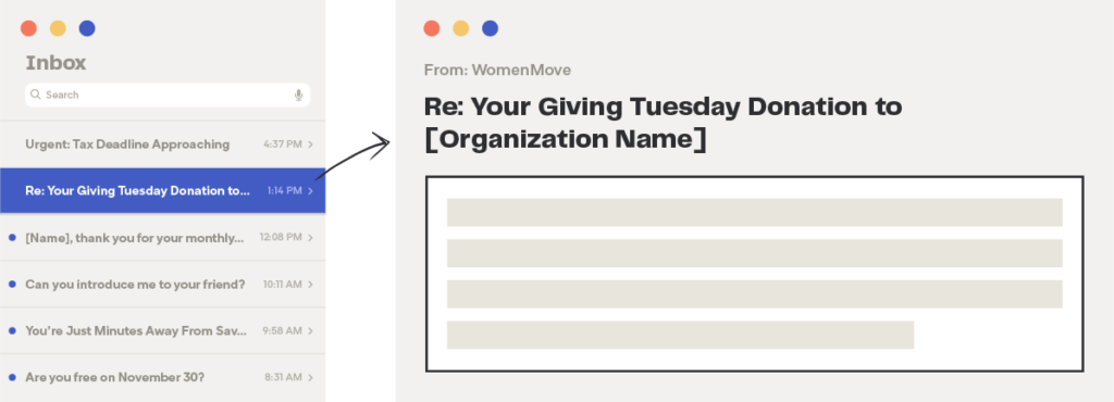 Giving Tuesday email subject line