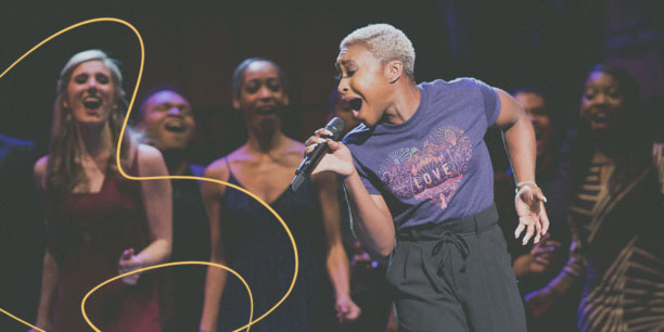 girl singing at fundraiser